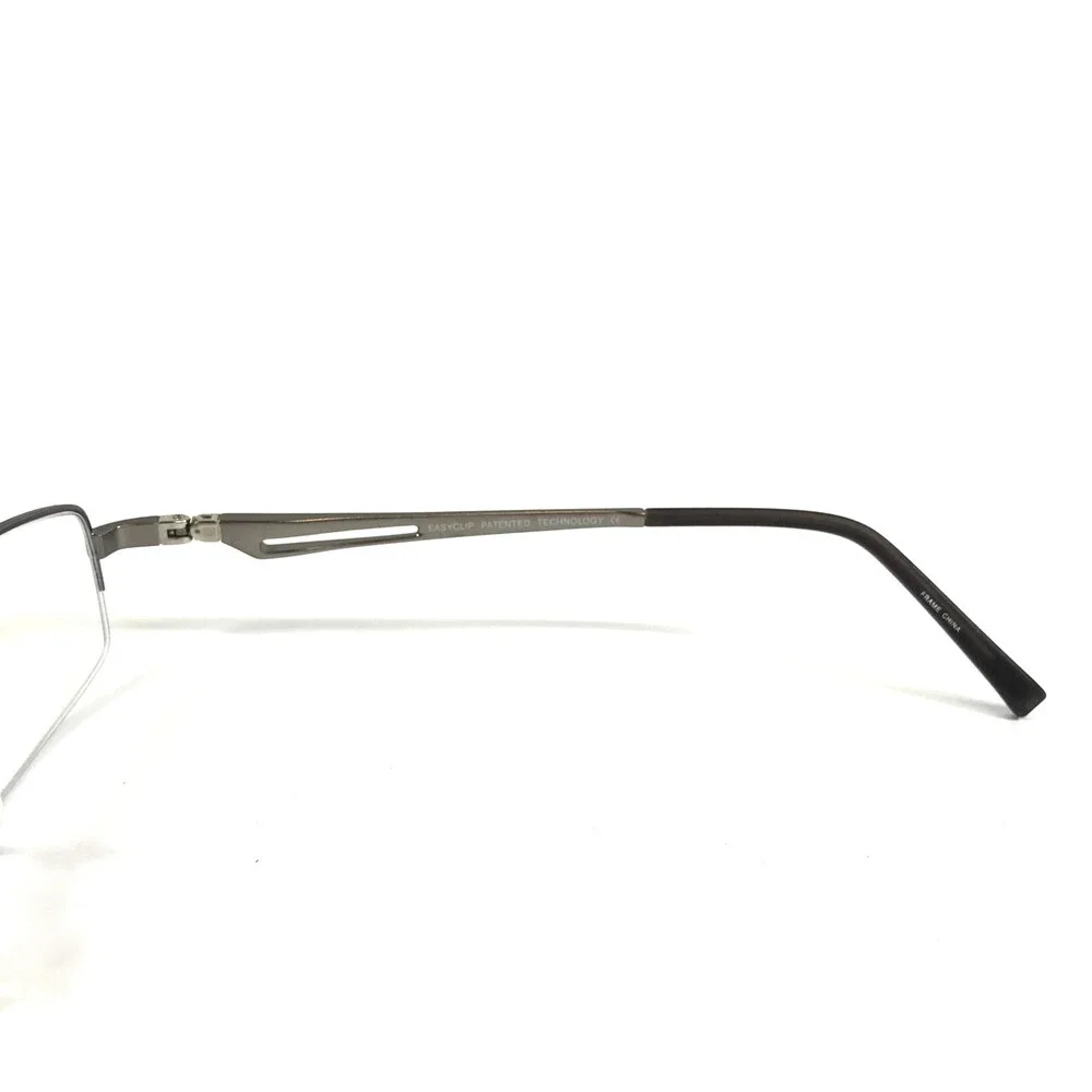 Easyclip Eyeglasses Frames EC118 20 Silver Rectangle with Clip-on 53-18-140